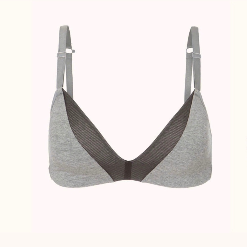 Grey All-Day Deep V No-Wire Bra